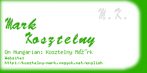 mark kosztelny business card